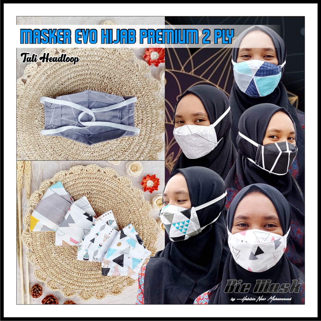 MASKER KAIN HIJAB &amp; NON HIJAB 2 PLY EVO KOREAN STYLE BISA DIISI TISU