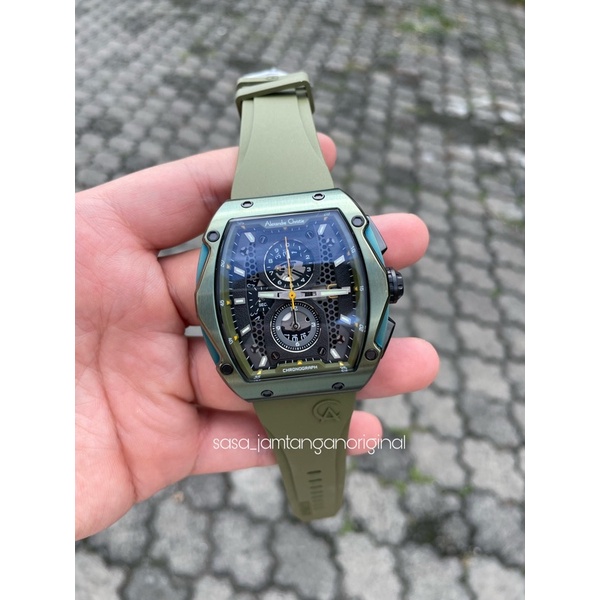 Jam Tangan Alexandre Christie Ac 6608 Original Green Army Pria