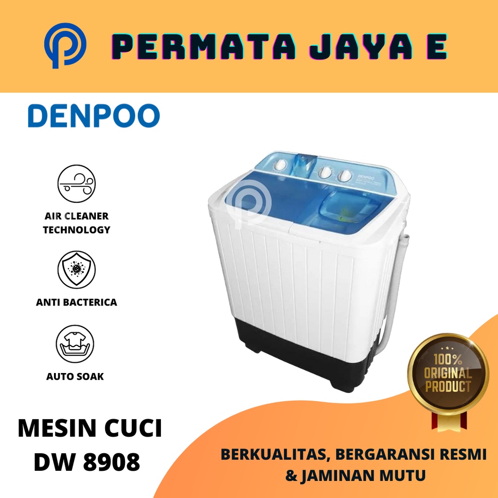 Denpoo Mesin Cuci DW 8908 - 2 Tabung 8kg