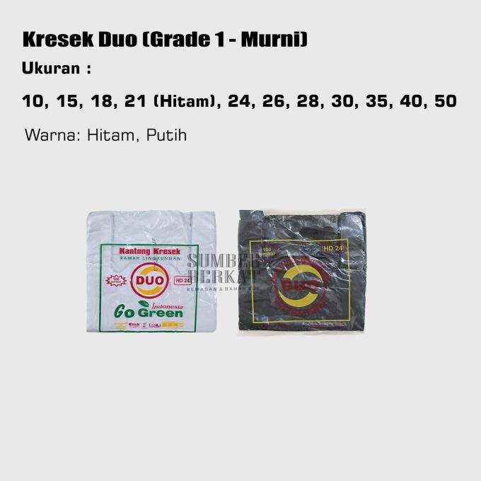 

Best Produk] Kantong Plastik / Kresek Hd Merk Duo Uk 50 - Hitam