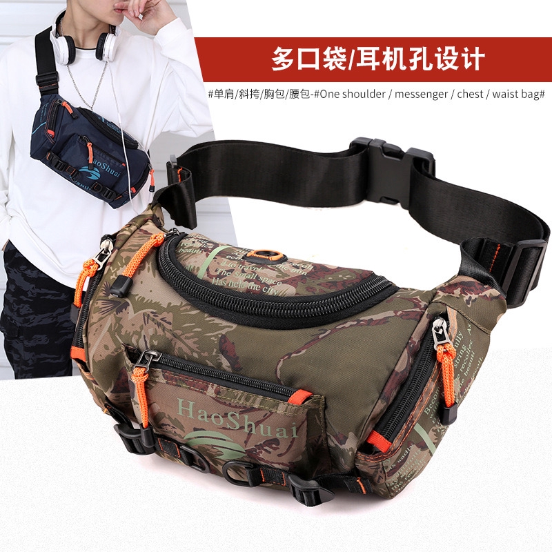 HAOSHUAI 5130 Tas Selempang Dada Pria Waistbag Anti Air Premium WK-SBY