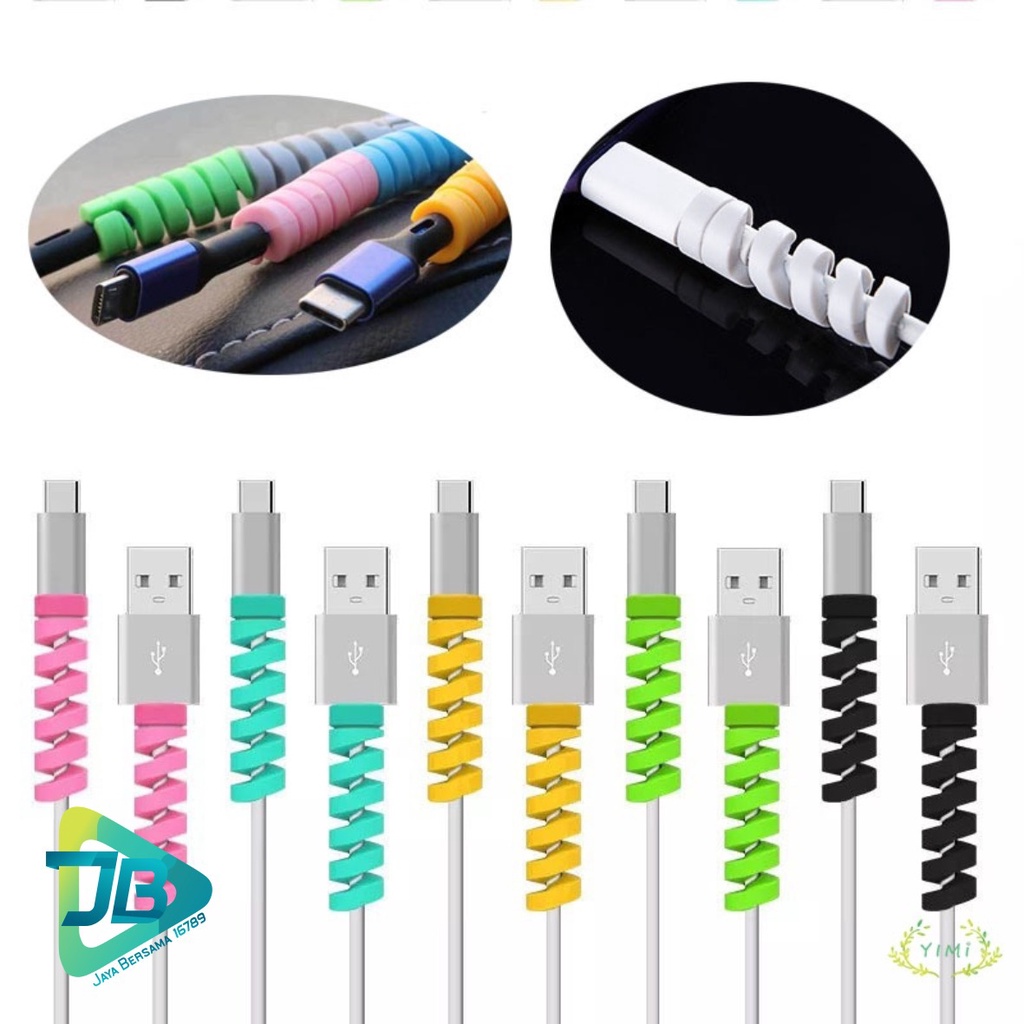 Cable Protector Spiral / Pelindung Kabel charger BISA DI TEMPEL DINDING - PROTERCTOR UJUNG KABEL JB5175