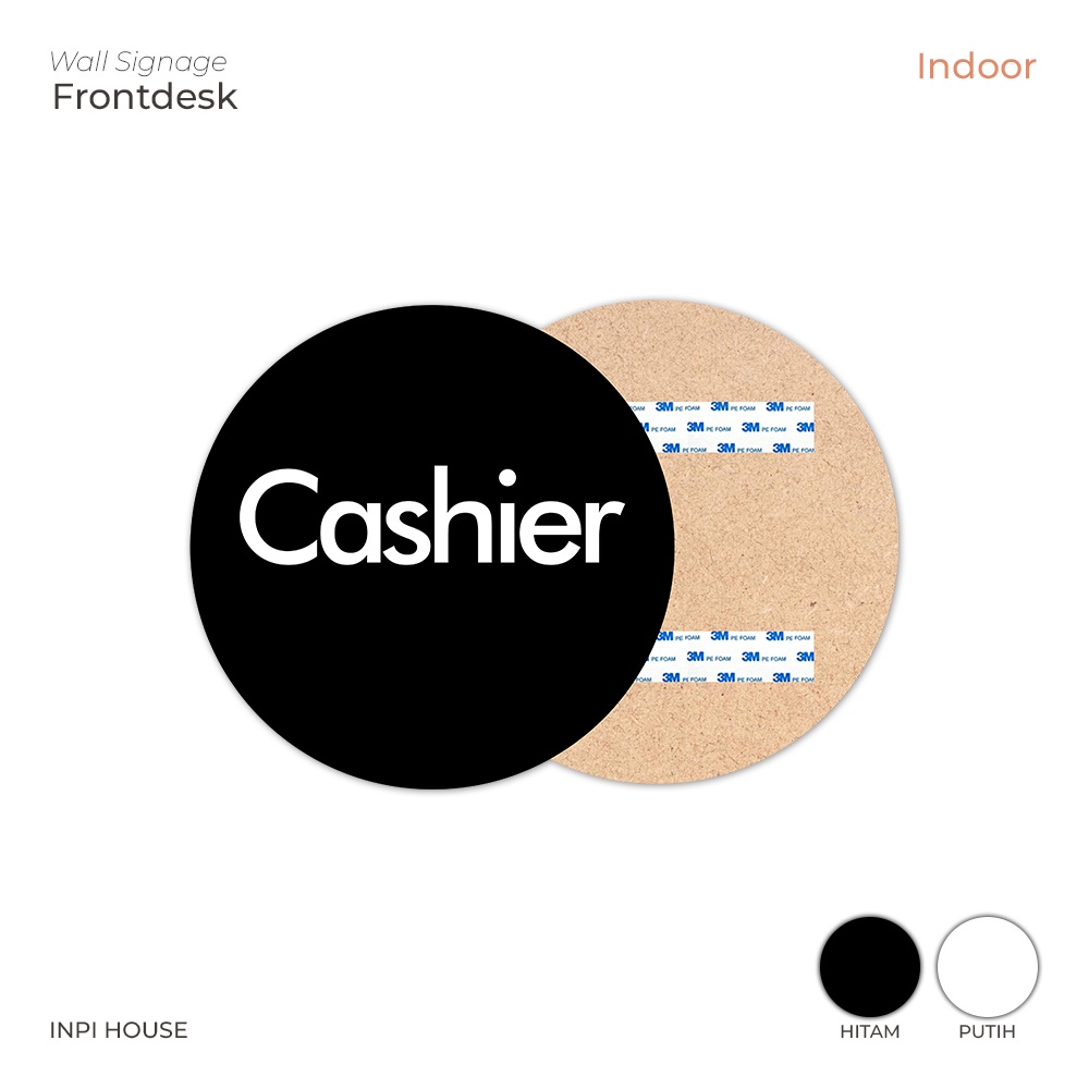cashier signage - papan tanda kasir - cashier wall sign - Hitam Putih