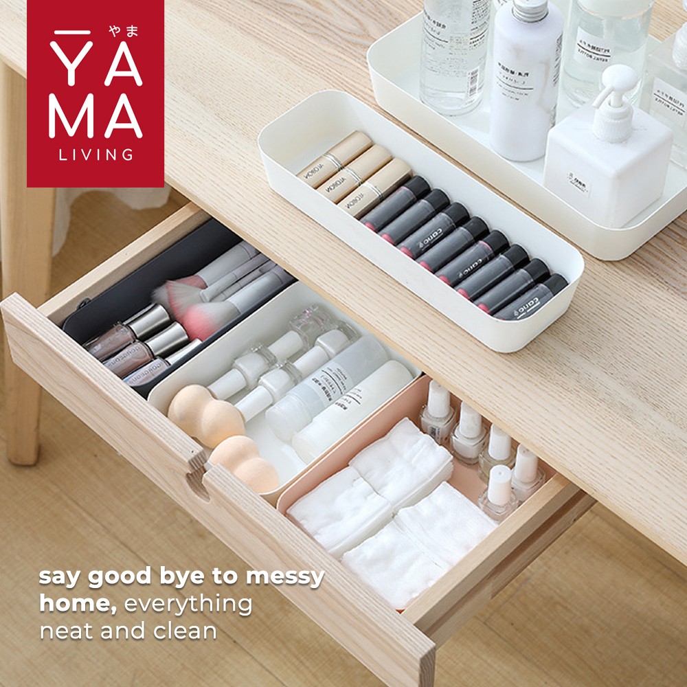 YAMA AKARU Storage Box Drawer Divider Kotak Tempat Penyimpanan Kosmetik Sendok Garpu Pisau