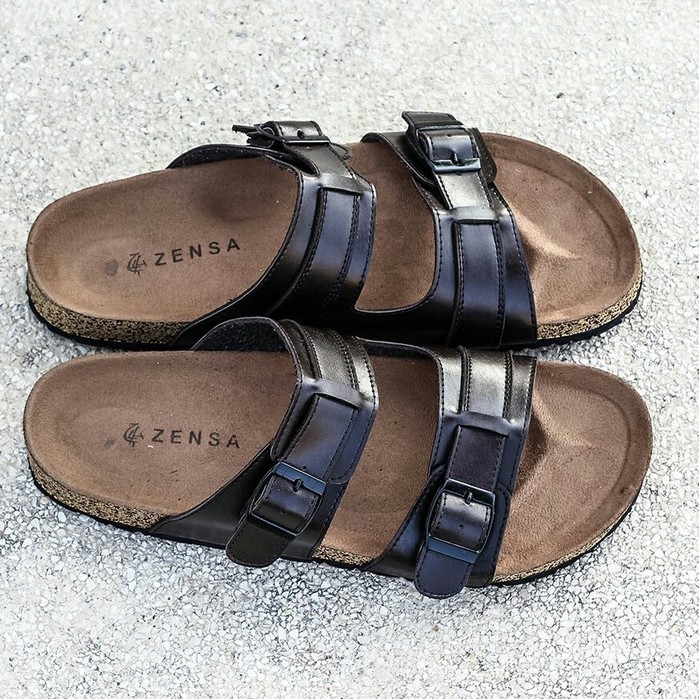 GABRIEL BROWN |FORIND x Zensa| Sendal Jepit Tali Kulit Simpel Kayu Pria/Cowok/Men - Sandal Footwear