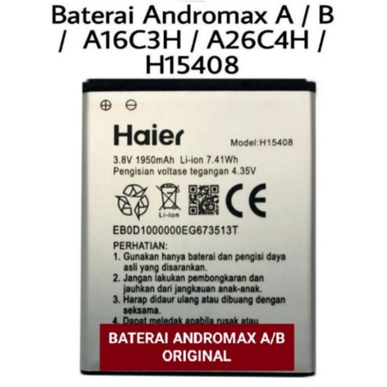 baterai original 100%Andromax A/B/A16C3H/A26C4H/H15408