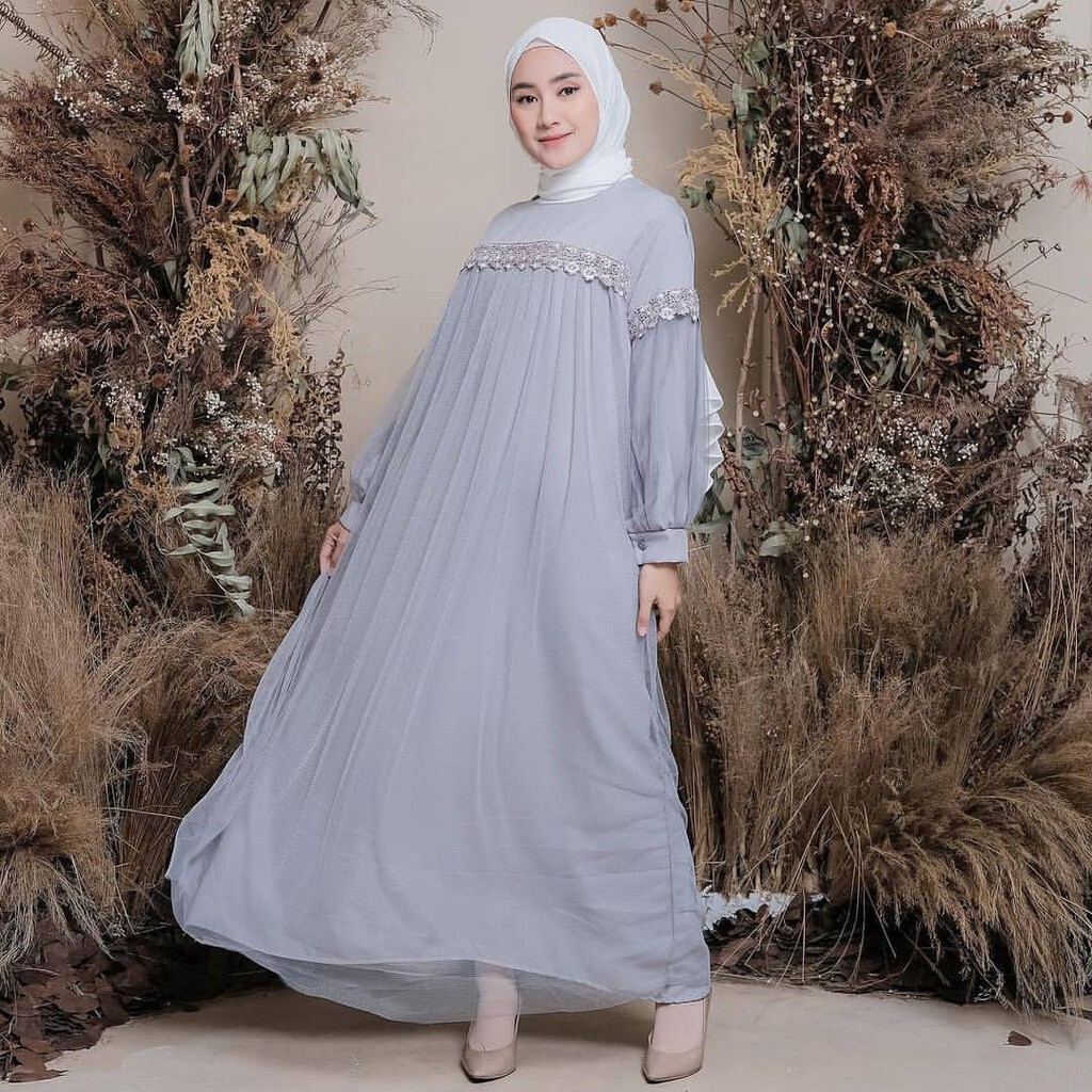 Khadj Hijab - Gamis Dress Pakaian Muslim Mix Renda Jasmine-5