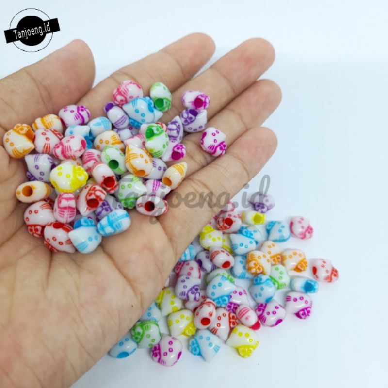 (50 pcs) Manik Kapur Hello Kitty Mote Kapur Akrilik Bahan Meronce Manik Warna Warni