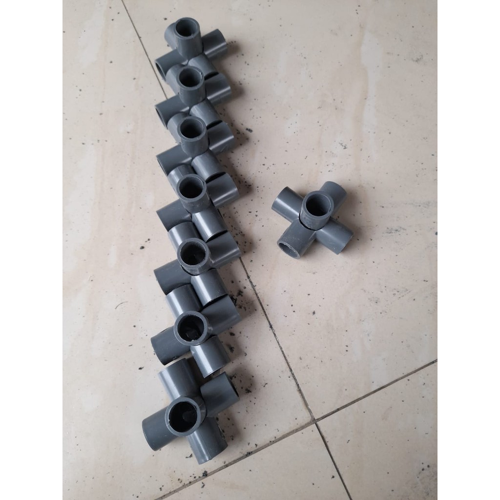 Gaardeen Tee 5 Way 1/2 Inchi Konektor Pipa 5 Arah Fitting Sambungan Pipa Pvc Elbow 5 Way 1/2 Inchi