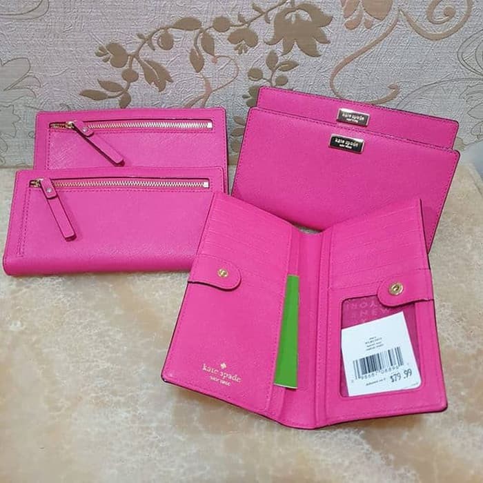 dompet Kate Spade Stacy Wallet Radish Pink leather original