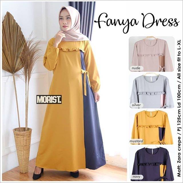 Fanya Dress Zara Crepe Two Tone