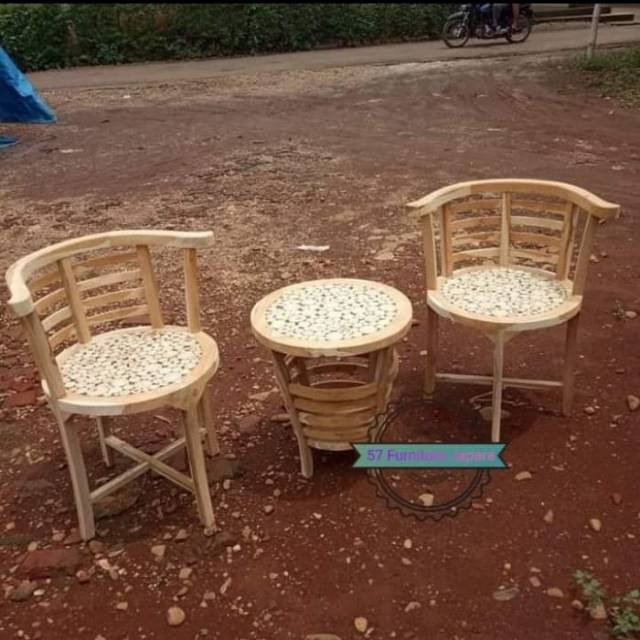 Kursi Teras Antik - Kursi Santai - Kursi Tamu Jati Mentahan - Jepara