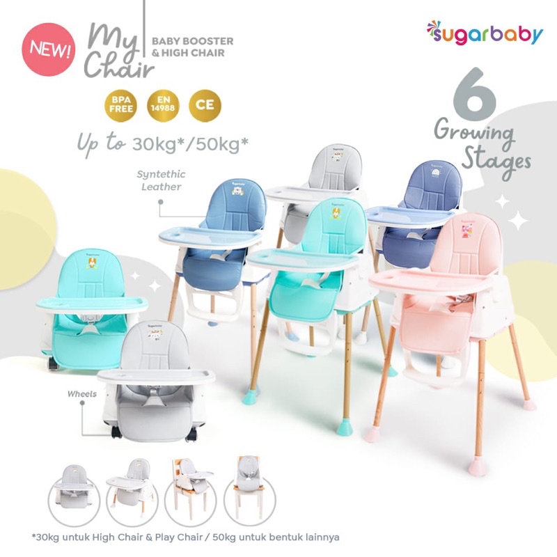 Sugarbaby My Chair ( Baby Booster &amp; High Chair ) : 6 Growing Stages Kursi Makan Bayi Sugar Baby BPA FREE - ORI ASLI