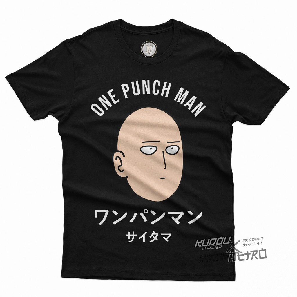 Tshirt Saitama One Punch Man Black Kaos Anime Manga premium