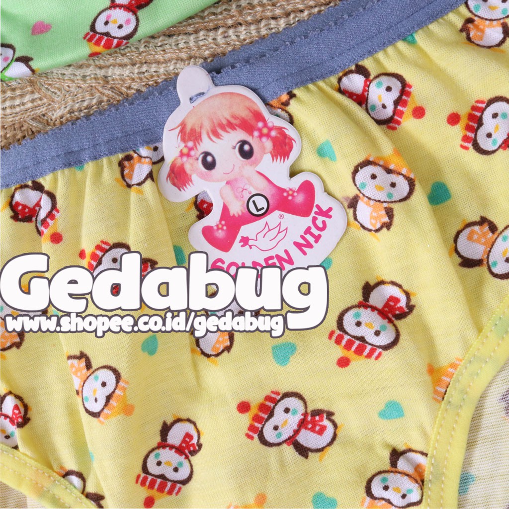 Celana Dalam Anak Golden Nick 057 WARNA Print / CD Anak Perempuan - Satuan | Gedabug