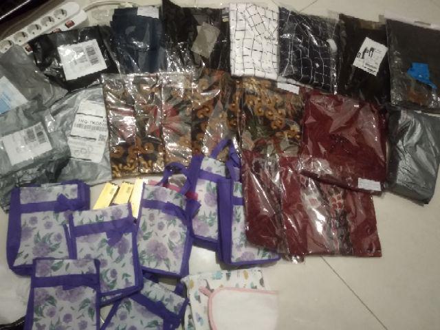 Batik Couple Keluarga - Bisa Cod - Sarimbit Gamis Familly Set Motif Tuju Rupa  Batik Putra Hadi