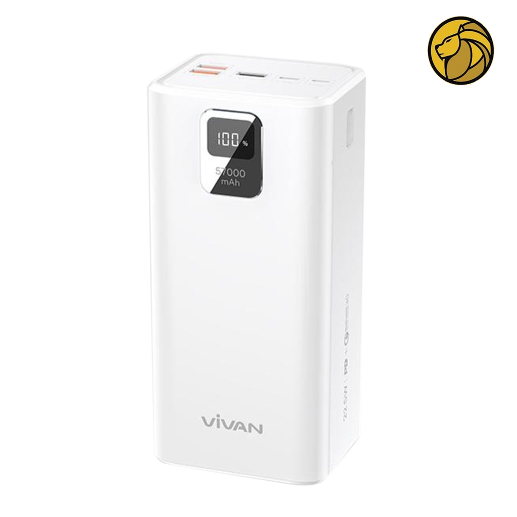 Vivan Powerbank VPB-B60 57000 Mah 2 Way Quickcharge 22,5W - 4 output With Kabel Data Type C