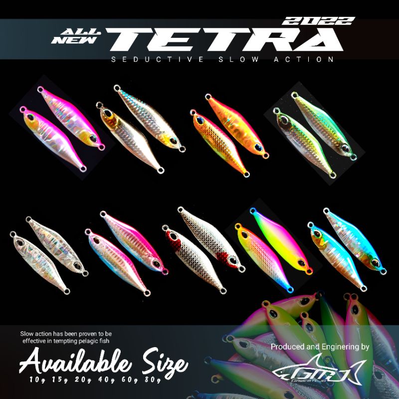 MICRO JIG PREMIUM 15g 10g  model tetra, METAL JIG GMJ umpan pancing jitu, ultralight jigging, umpan 