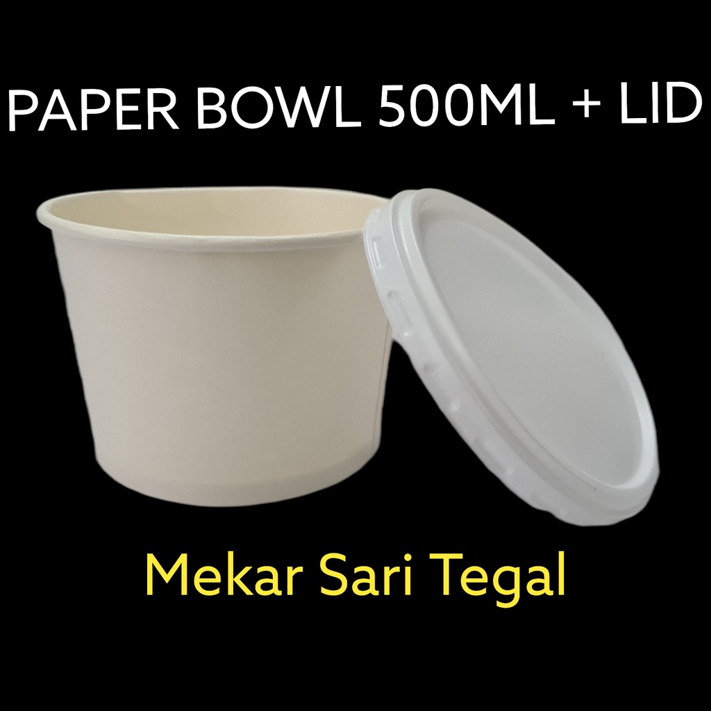 Bowl Kertas 500ml + Tutup