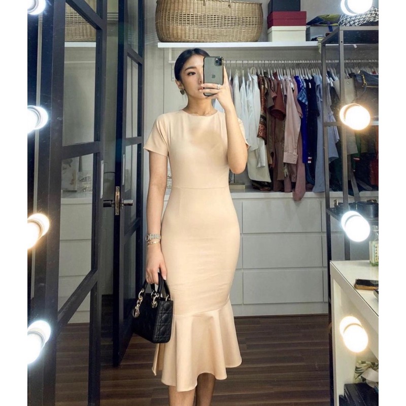 Dress Pesta Casual Dress midi Dress Formal Party Dress mermid Bigsize Jumbo Ukuran Besar duyung