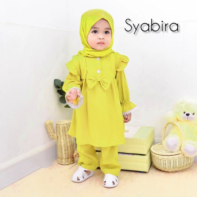 SETELAN MUSLIM ANAK KATUN RAYON 2-3 TAHUN/SYABIRA SET/BAJU MUSLIM ANAK PEREMPUAN TERBARU/PAKAIN MUSLIM ANAK BABY/FAR MOSLEMSTORE