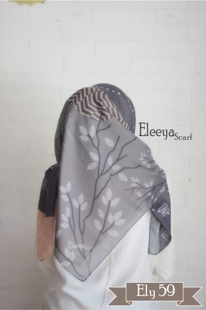 HIJAB SEGIEMPAT MOTIF ELY 59 || Eleeya Scarf