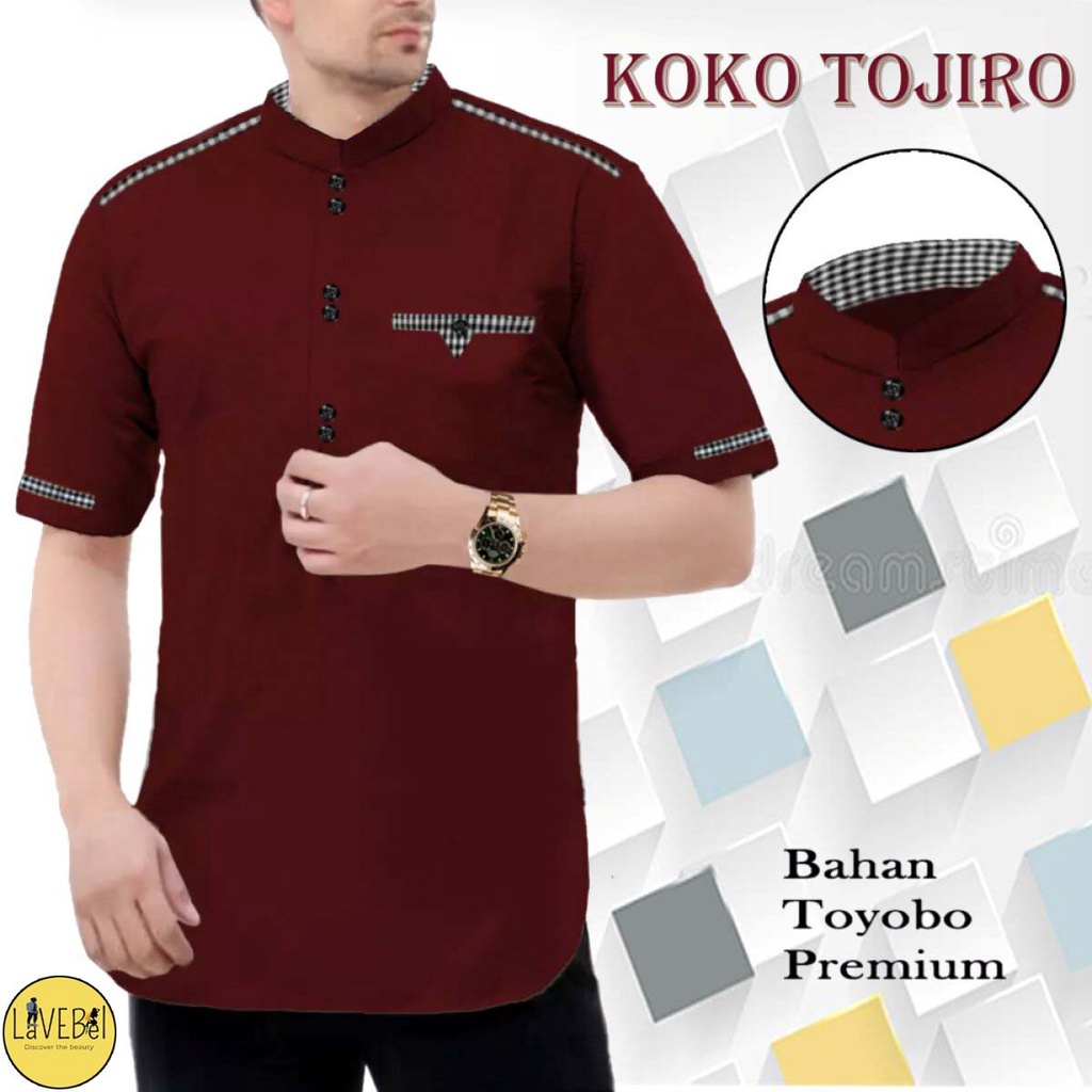 LVB Baju Koko TOJIRO / Baju Muslimin / Atasan Muslim Pria / Qurta Raja Pakistan JUMBO / Bahan Toyobo Premium Berkualitas / 18844 18846 18848 18850 / LAVEBEL