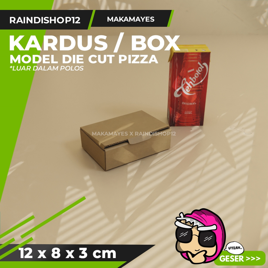 

(MIN 10 PCS) BOX 12 X 8 X 3 CM KARDUS DIE CUT PIZZA KEMASAN PACKAGING KADO