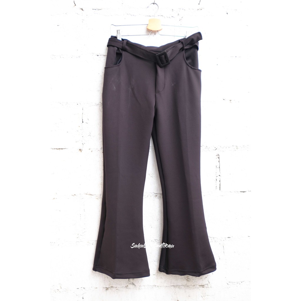 Celana Scuba Cutbray Hitam free Belt