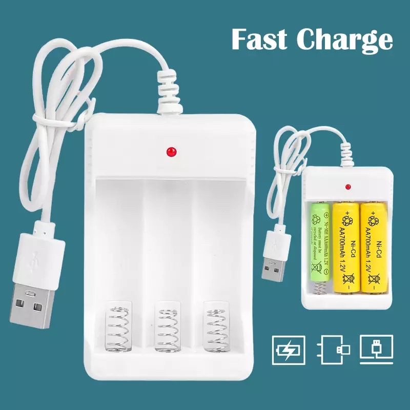 Charger usb A2 A3 cas an baterai batere AA AAA 3SLot