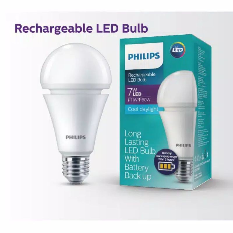 Lampu LED Philips Emergency 7 Watt Cahaya Putih - Ecolink Emergency 8 Watt Putih