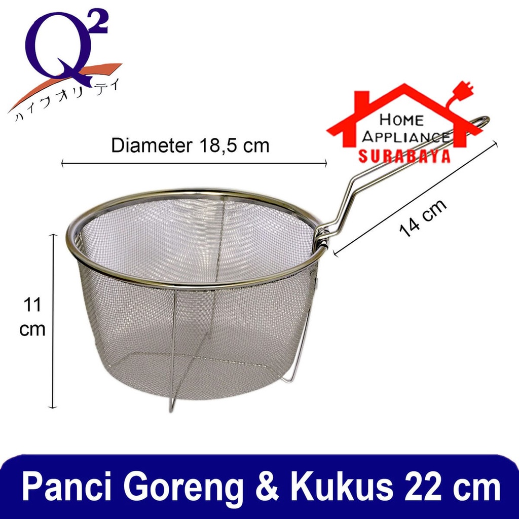 Deep Fryer Pan 22 CM Multifungsi 3 IN 1 - Panci Kukus Goreng Rebus Serbaguna - Panci Korea Q2 218