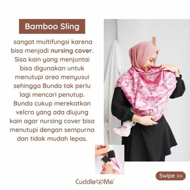 CuddleMe Ring Sling Bamboo Gendongan Samping