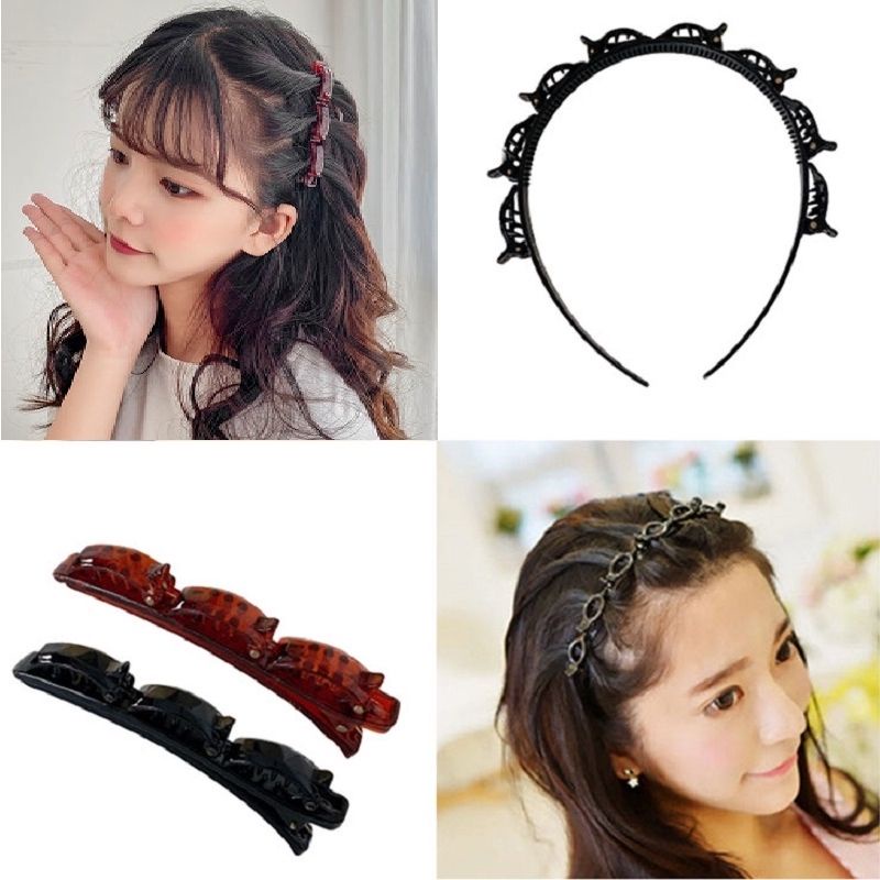 Bando Kepang Korea / Bando Jepit Korea / Bando Rambut Kepang Jepit