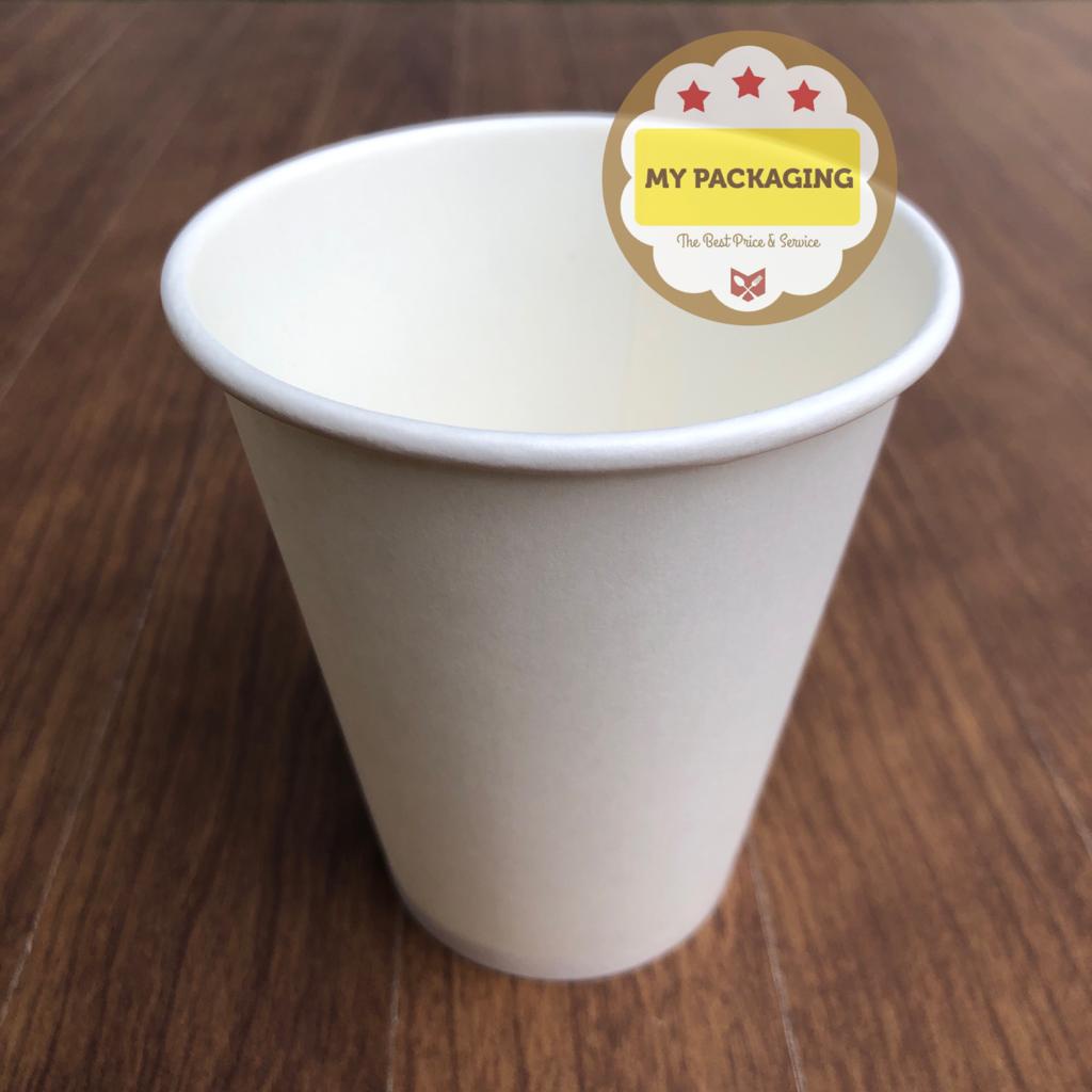 Paper Cup 8oz polos 50pcs Gelas Kertas Kopi Tahan Panas 240ml Coffee 8 oz