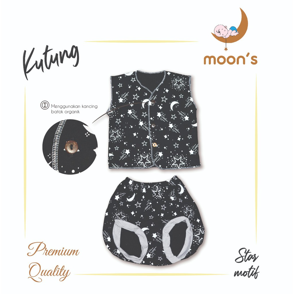 NB MOONS STELAN KUTUNG PREMIUM BABYMOON STELAN BAJU BARU LAHIR NEWBORN BAJU BAYI BAJU PANJANG KUTUN