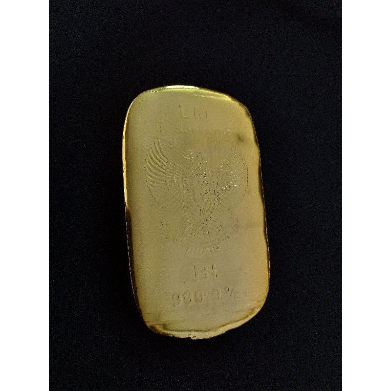 Lempengan Kuningan Sepuh Emas LM Soekarno Garuda Oval