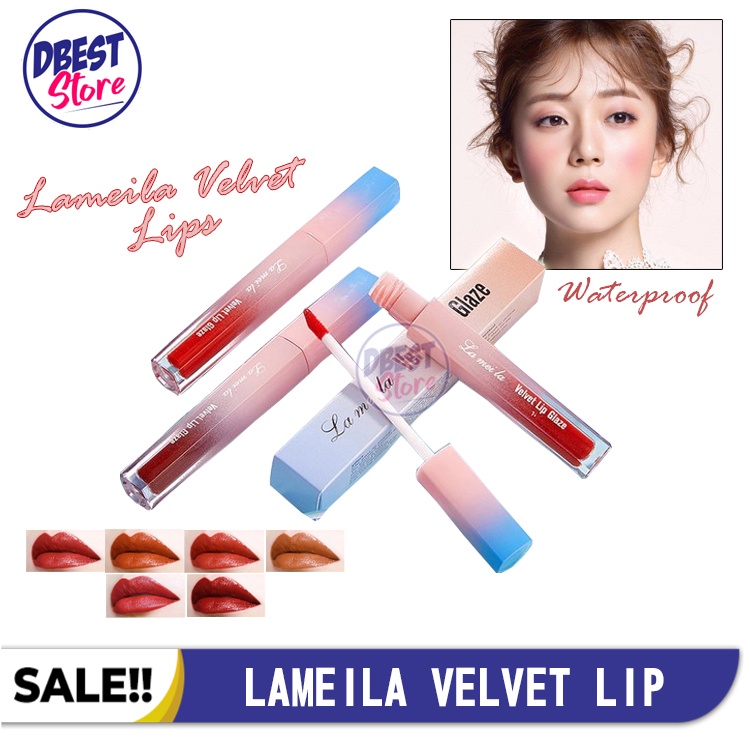 Lipstik Matte Anti Air Dan Tahan Lama Lameila Velvet Lip Glaze - Lipstik Tahan Lama Anti Air 24 Jam Korea - Lipstik Ala Korea / Lipstick Lip Cream Lip Balm Lipgloss - 6 Variasi Warna Matte