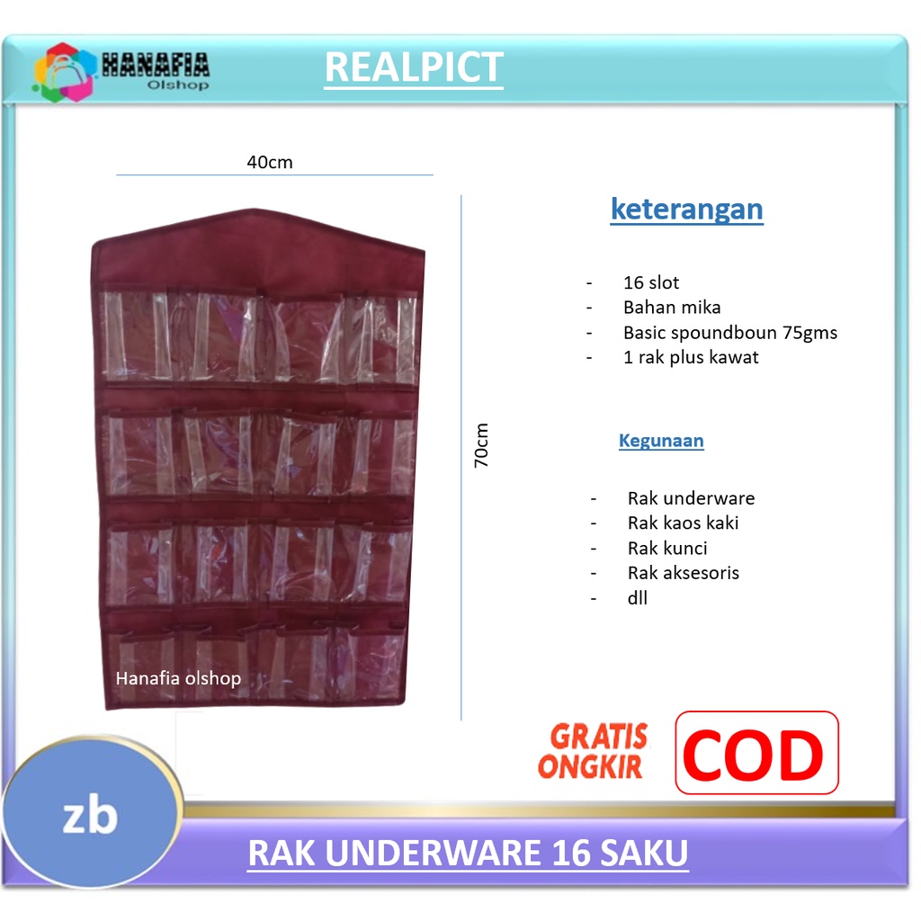 (KUALITAS PREMIUM )RAK UNDERWEAR GANTUNG / RAK KAOS KAKI / RAK UNDERWARE POLOS