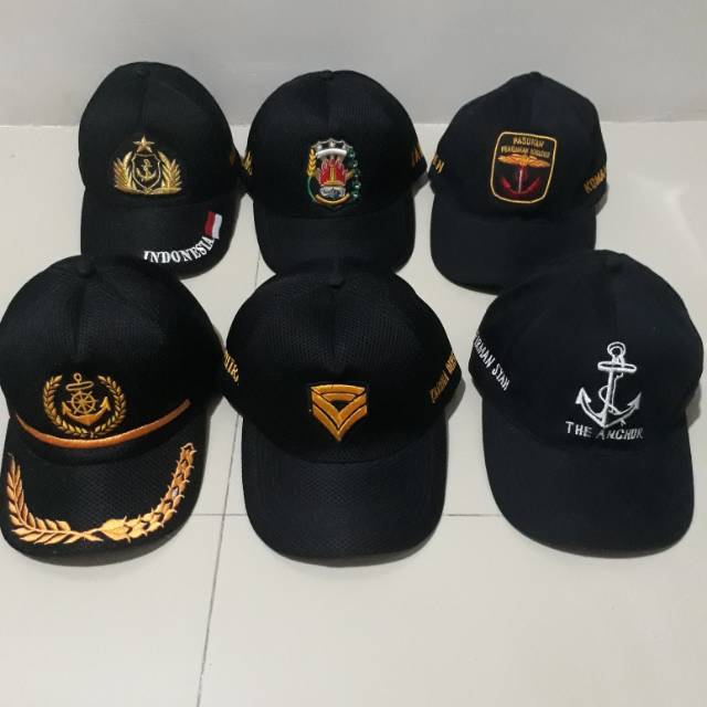 TOPI JANGKAR CUSTOM TOPI PELAUT TOPI PELAYARAN TOPI TARUNA TOPI SAILOR TOPI KAPTEN TOPI BORDIR CUSTO