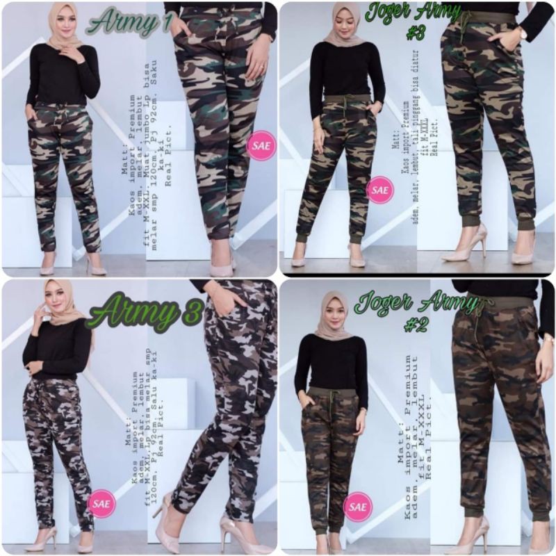  celana  jogger loreng  army  terlaris Shopee Indonesia