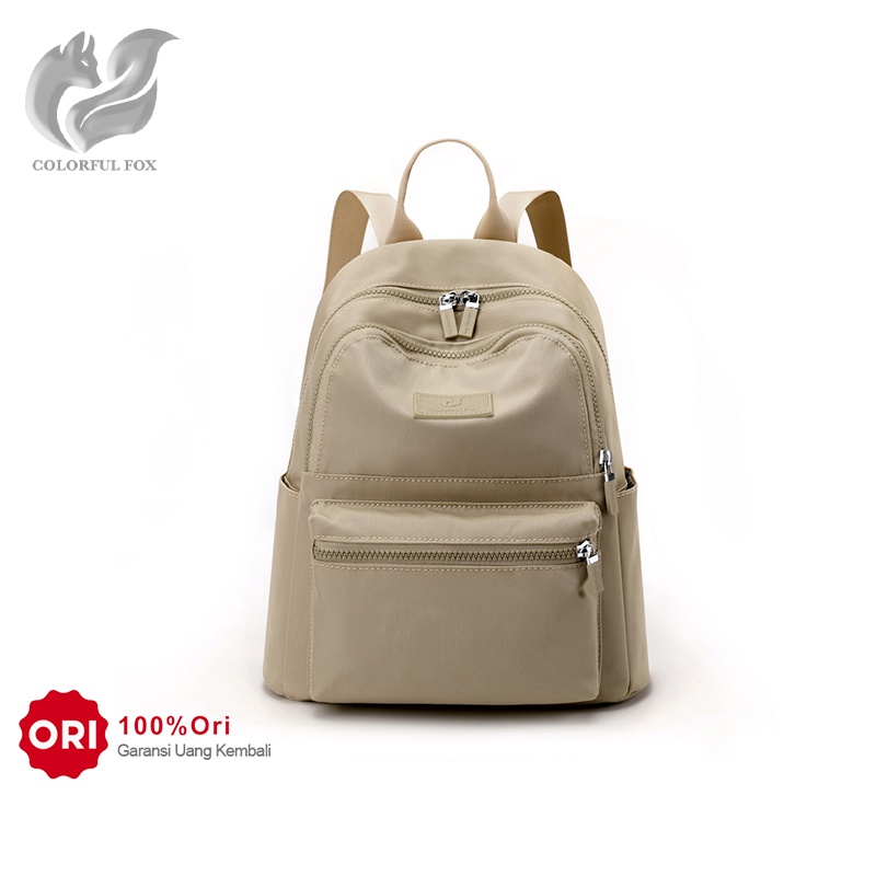 COLORFUL FOX 0483 Tas Ransel Wanita Backpack Wanita Remaja Tas Anti Air WATCHKITE BAEOS-Wheat Brown
