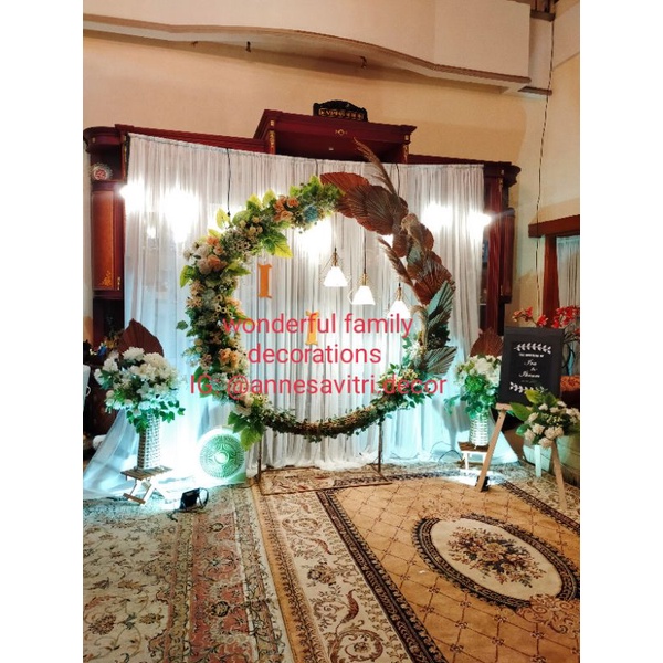 sewa dekorasi ring backdrop rustic pernikahan