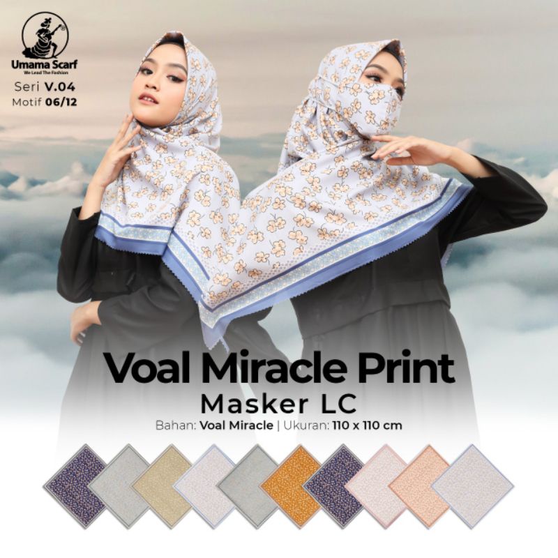 Segi Empat Motif 06/12 Seri 04 Voal Miracle Print Laser Cut Umama Plus Masker