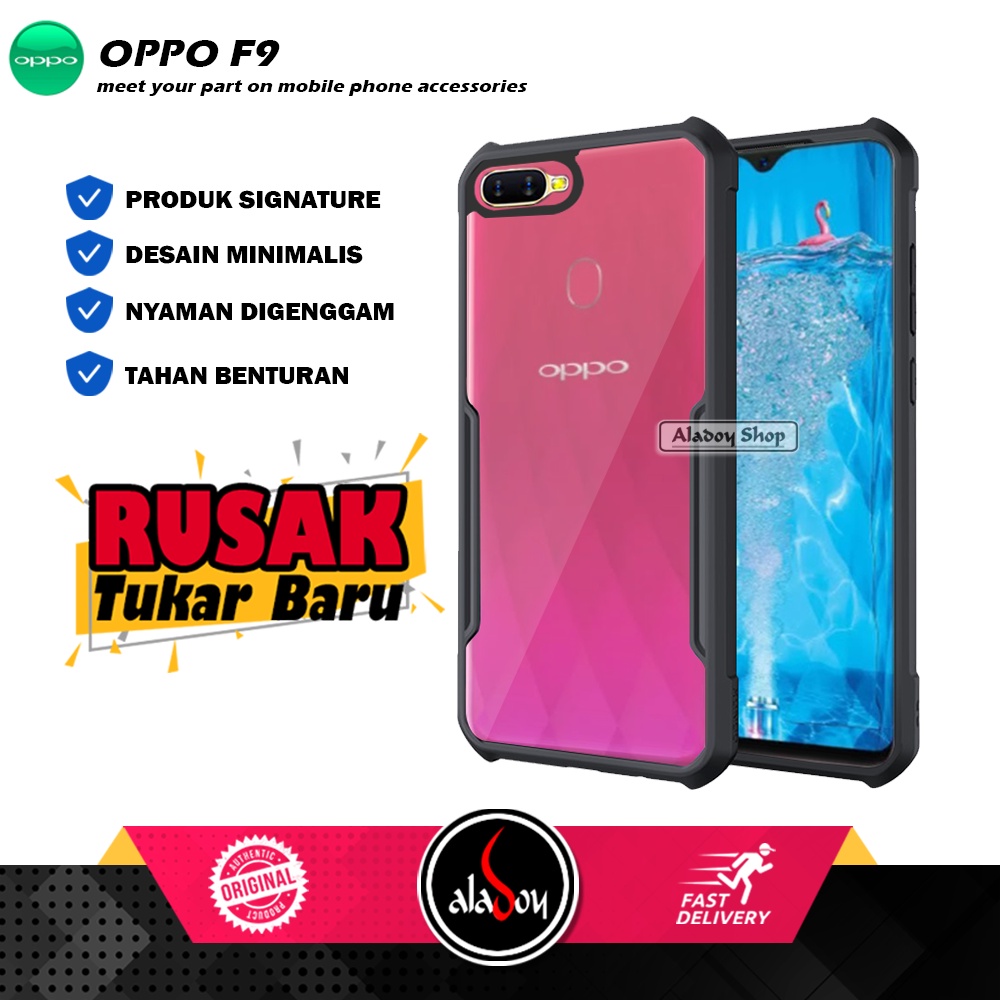 Case Oppo F9 Armor Fusion Shockproof Transparent Premium Casing