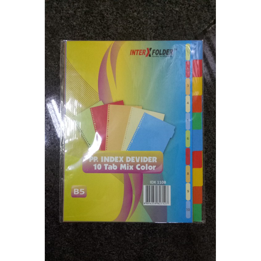 

index divider B5 10 tab warna murah