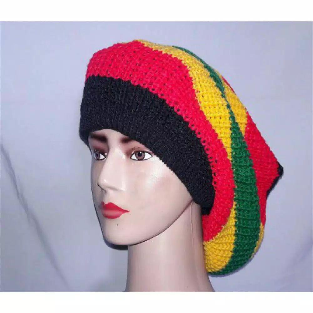 Beany Hat Reggae | Kupluk Besar Bahan Rajut