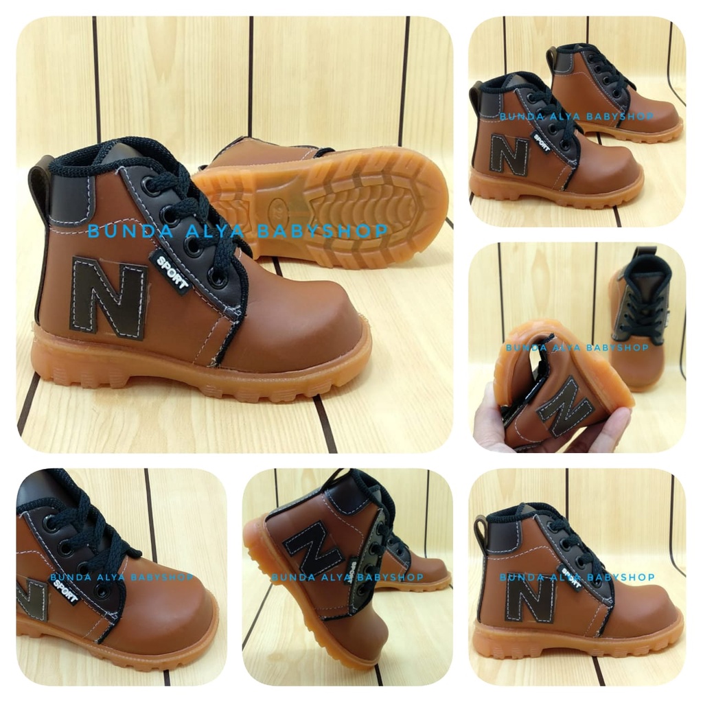 Sepatu Anak Laki Boots Usia 1 Tahunan COKLAT - Sepatu Anak Boots Cowok Keren Size 22 - 23