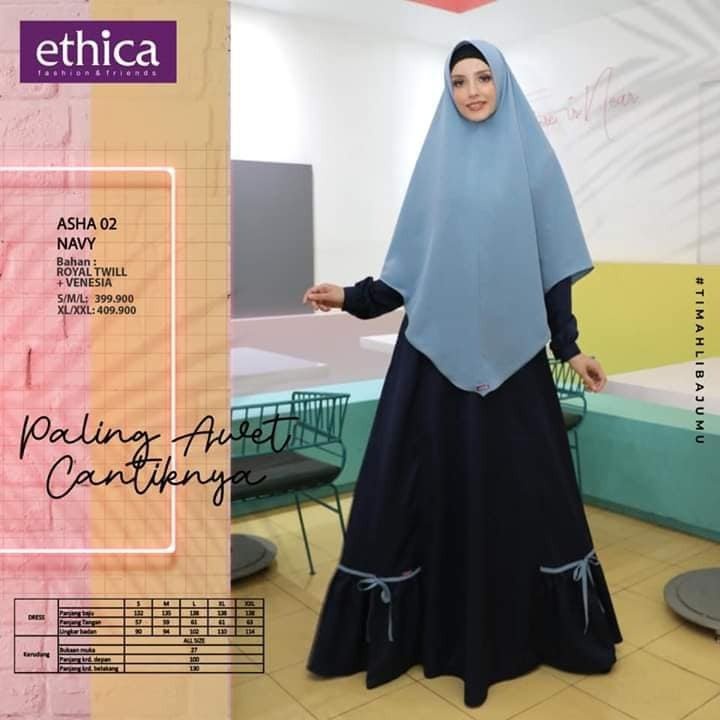 GAMIS TERBARU 2021 ETHICA ASHA 02 NAVY