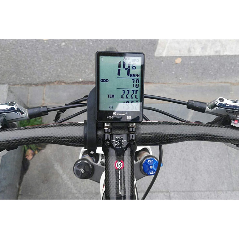 West Biking Speedometer Sepeda LCD 2.8 Inch Waterproof - B2-1-20 - Black